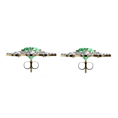 Delicate Emerald Diamond Danglers